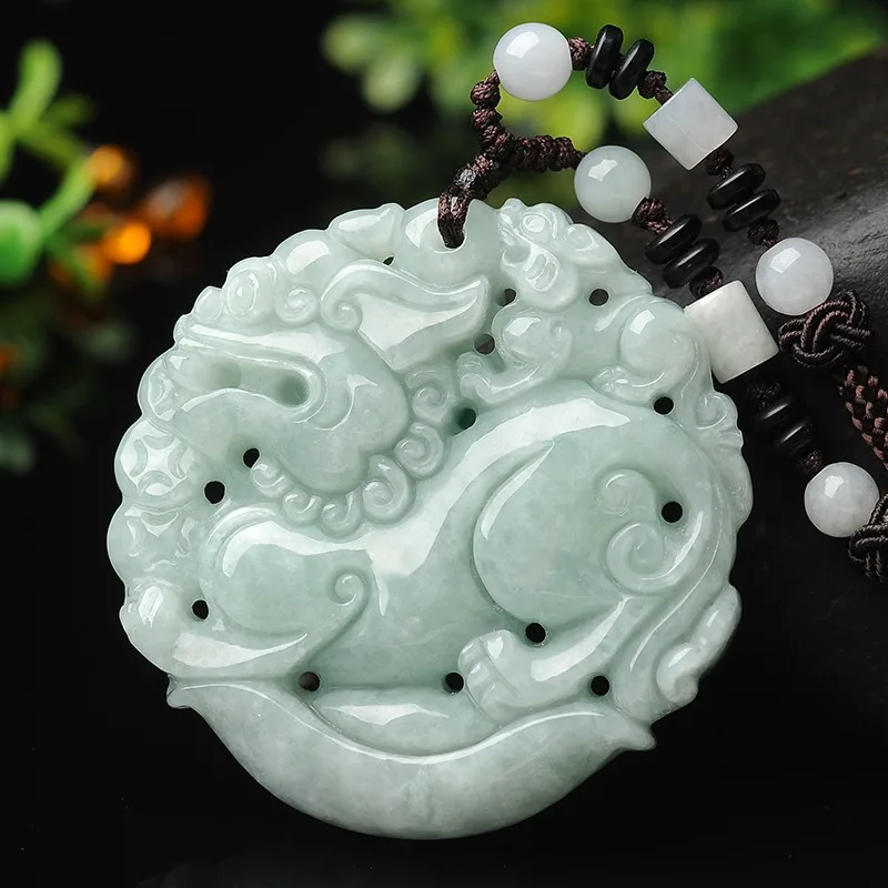 

Новый светло-зеленый кулон Пи Сю, изысканный нефритовый кулон в этническом стиле унисекс