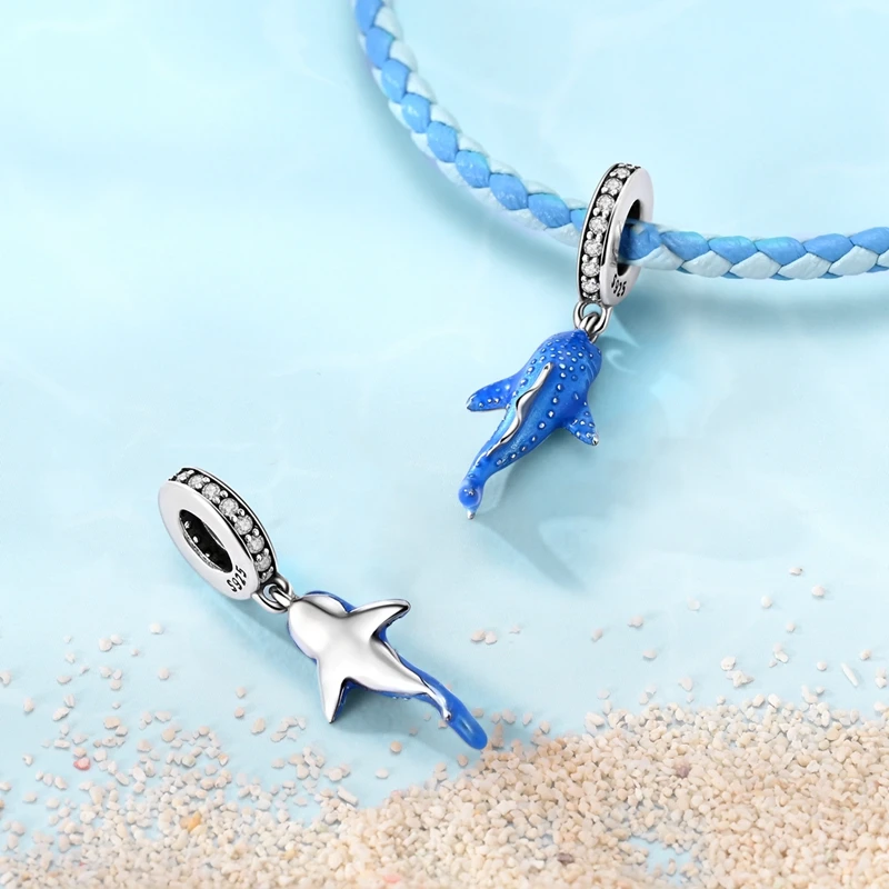 

925 Sterling Silver Luminous Whale Shark Pendant Charms Beads Fit DIY Bracelet Necklace Engagement Birthday Jewelry Gif