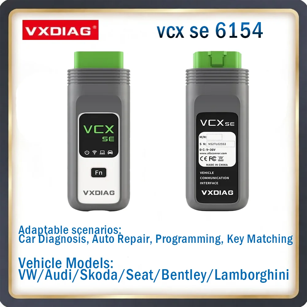Herramienta de Diagnóstico OBD2 VXDIAG VCX SE 6154A, DoIP CAN BUS para VW, Audi, Skoda, Seat, Bentley, Escáner Automotriz OBD2, Compatible con Codificación ECU J2534