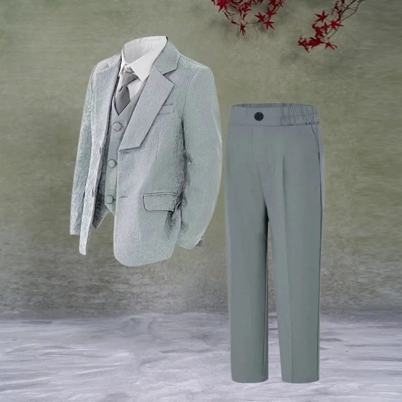 

Новый комплект формального костюма для мальчиков: для свадьбы, выступлений на пианино, дня рождения, торжественных мероприятий и повседневной носки