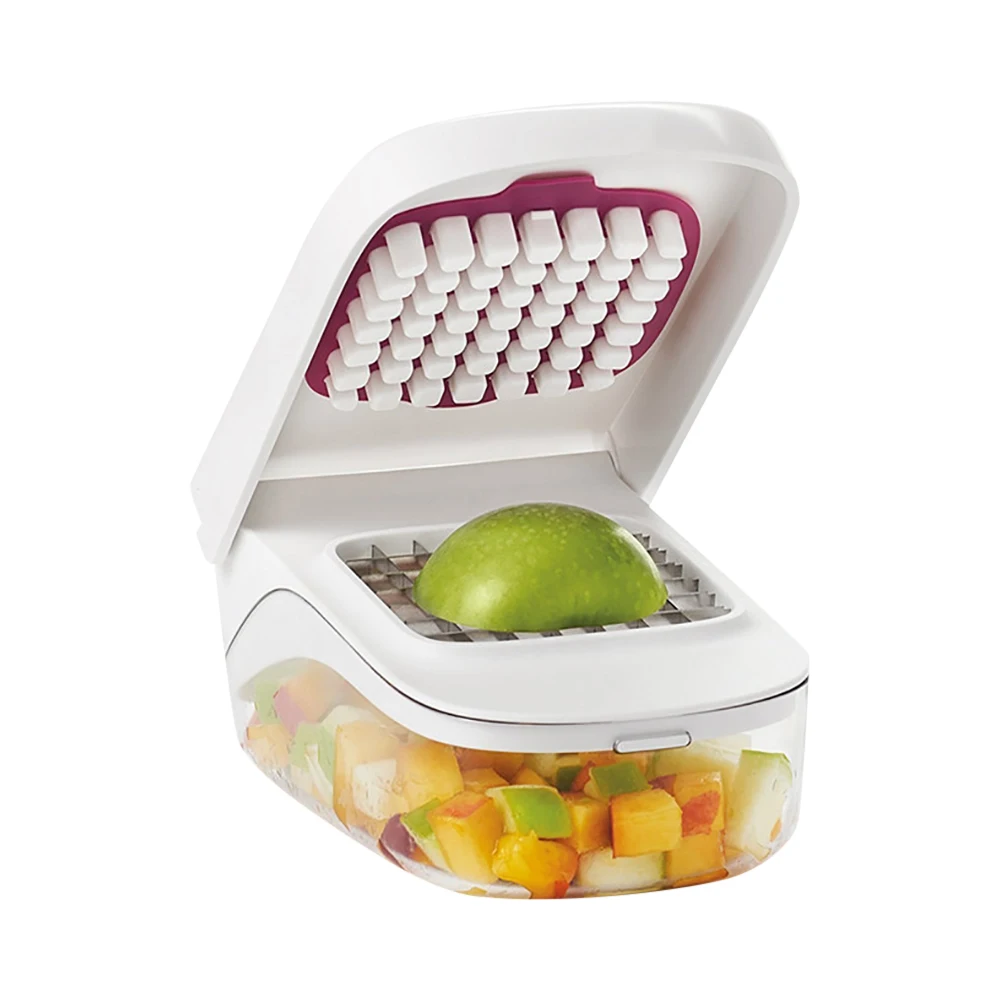 Praktischer Gemüse- und Obstschneider, Zerkleinerer, Presser, geschnittene Zwiebel, Käse, Tomaten, Schneider, Obst, Würfelklinge, Küchenutensilien