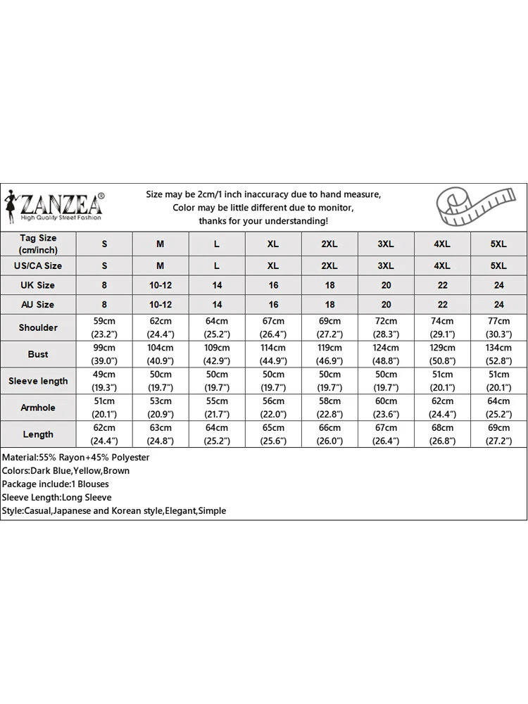 ZANZEA Camicetta da donna autunno Camicia con volant patchwork in pizzo 2025 Manica lunga Casual Vintage floreale all'uncinetto Top Tuniche larghe Tees