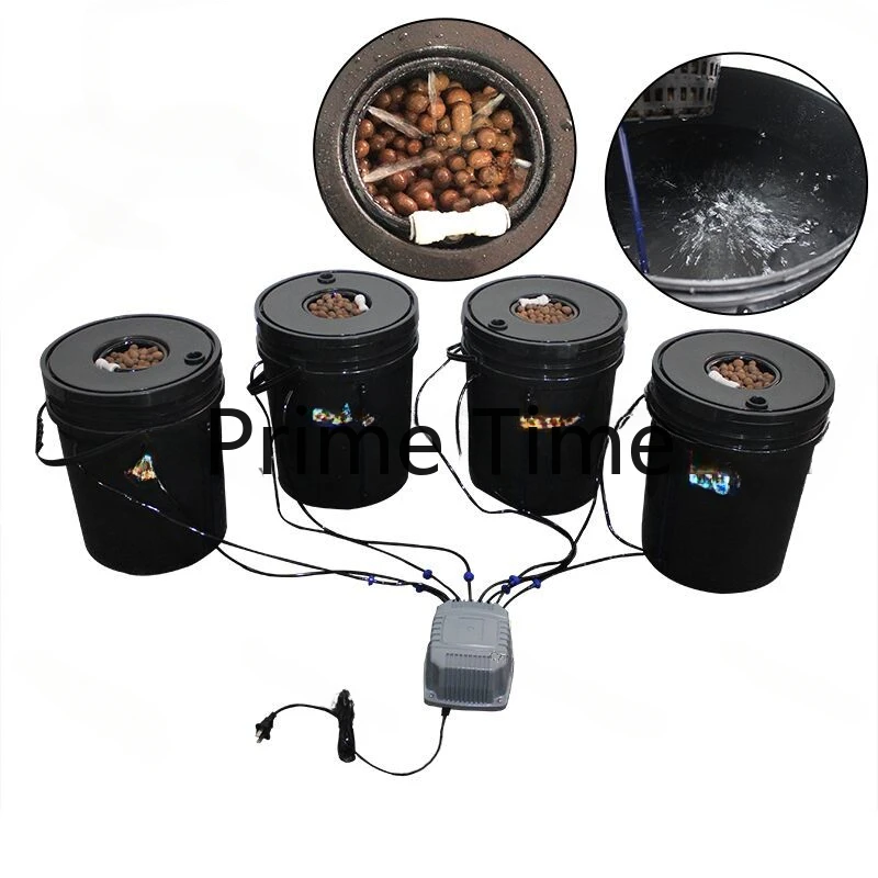 DWC and drip ring Hydroponic system 4 20L clone Bucket hydroponic container dripper irrigation