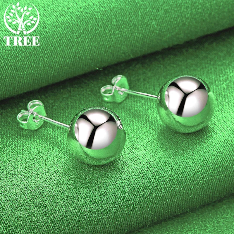 Ohrstecker aus 18 Karat Gold mit 8 mm großen Perlen für Damen, modisch, für Party, Geburtstag, Verlobung, Hochzeit, Schmuck, Geschenke – Detail 9