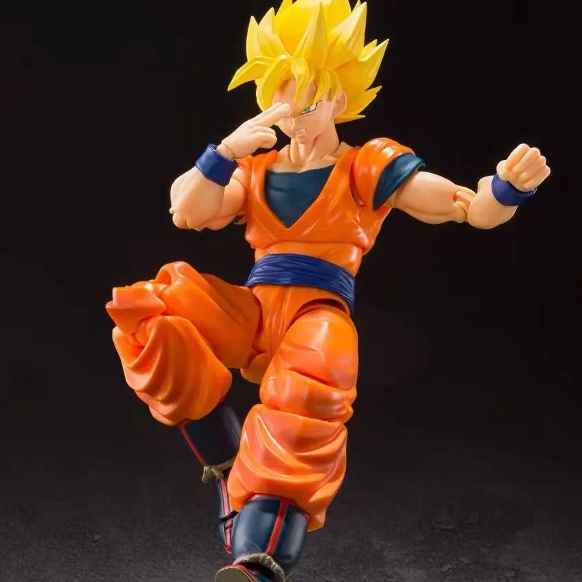 

Bandai SHF Sharu Games Super Saiyan Full Power Earth Черные волосы Sun Wukong Агент Версия Модель персонажа Коллекция игрушек в подарок