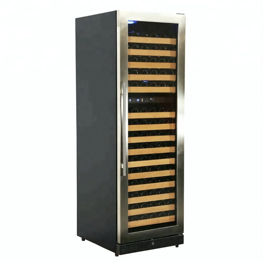 

Factory Direct Custom Dual Zone Large Stainless Steel Wine Fridge 166 Bottles Built in Wine Cellar Cooler Refrigerators