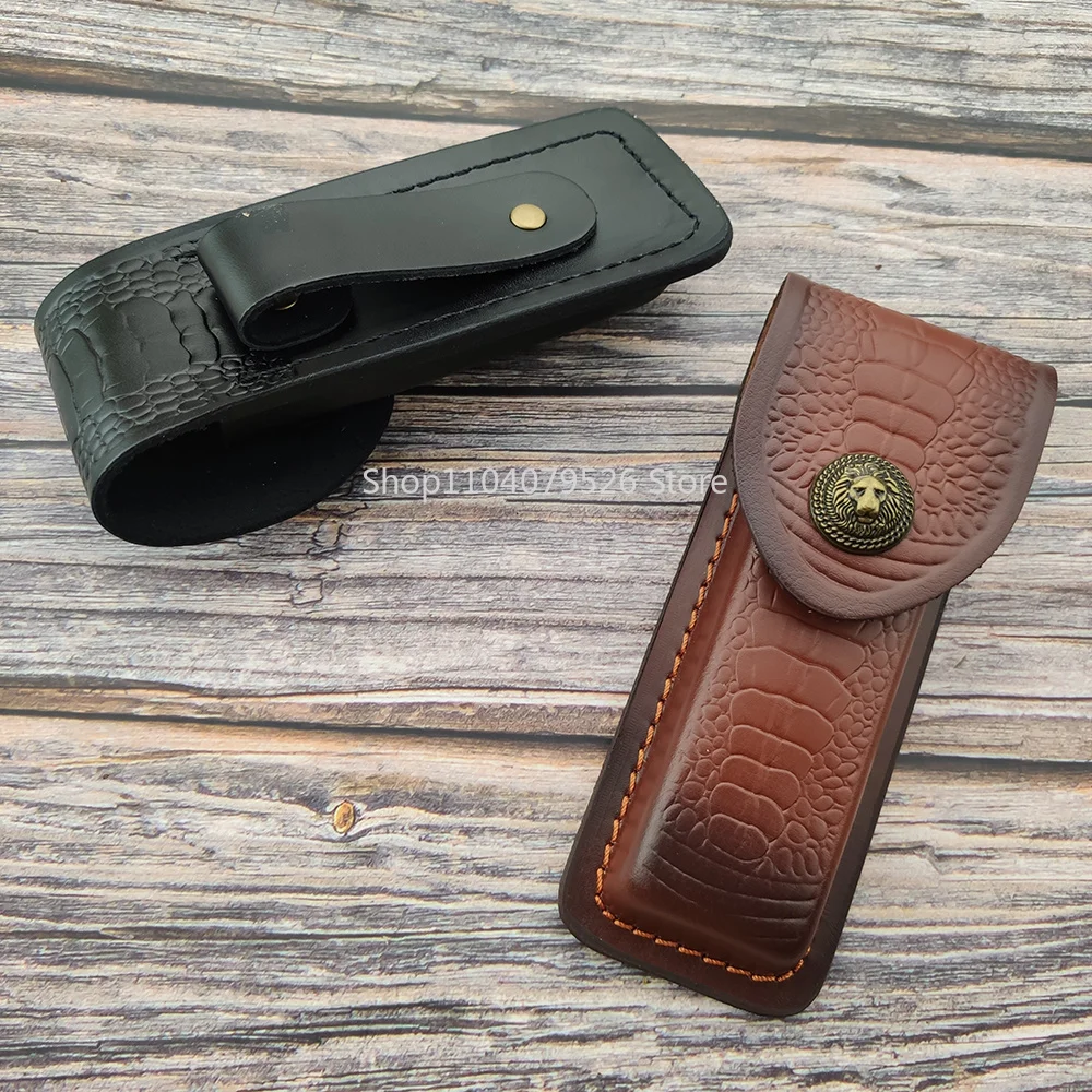 1PC Belt‑Mount Leather Knife Case with Snap Closure Portable Knife Sheath for Camping Backpacking Outdoor Daily Activities