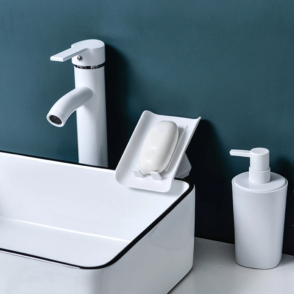 

2 Pcs Soap Box Dish Container Kitchen Decorative Shelf Bathroom Tray Holder White Travel
