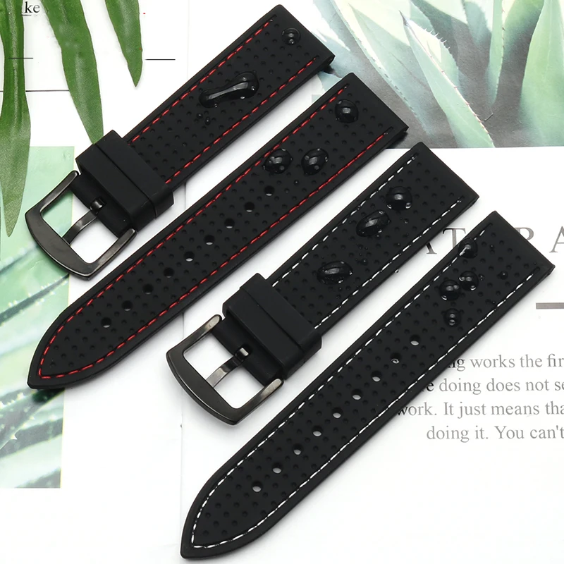 Correa de reloj de silicona suave para Huawei GT Mido, pulsera de reloj transpirable de 20mm, 22mm y 24mm para hombre