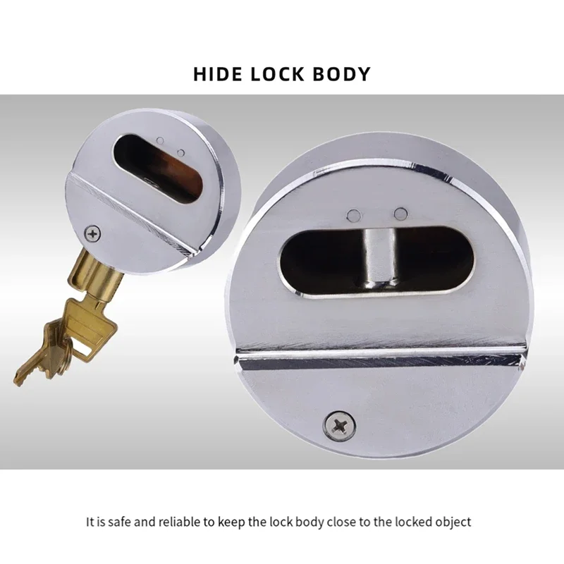 AA51- Shackle Padlocks Keyed (2 Pack),Puck Locks,Van Door Lock,Chrome Puck Lock, Reinforced  Shackle Lock