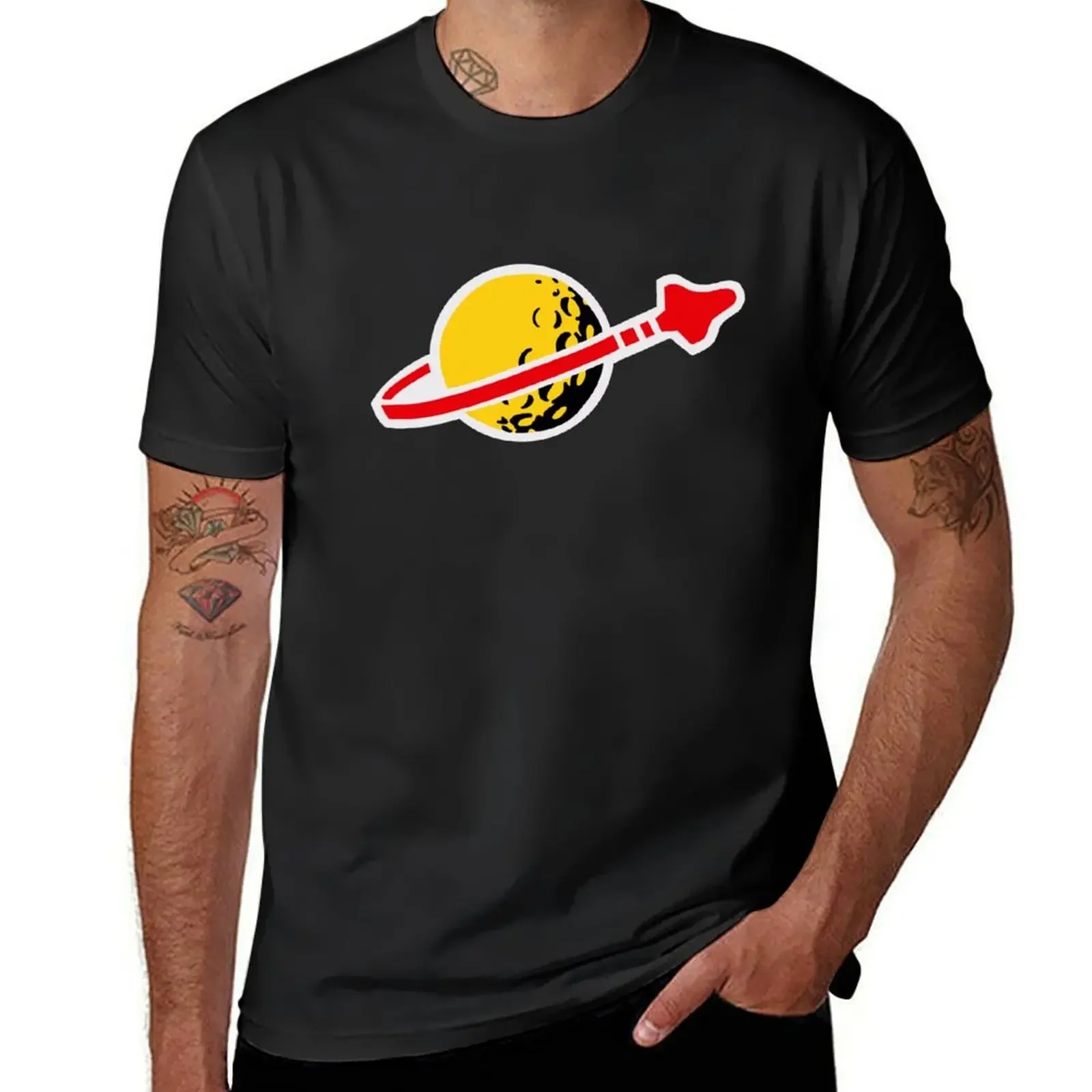 80's Space Logo T-Shirt blacks vintage graphic tee street wear anime shirts men