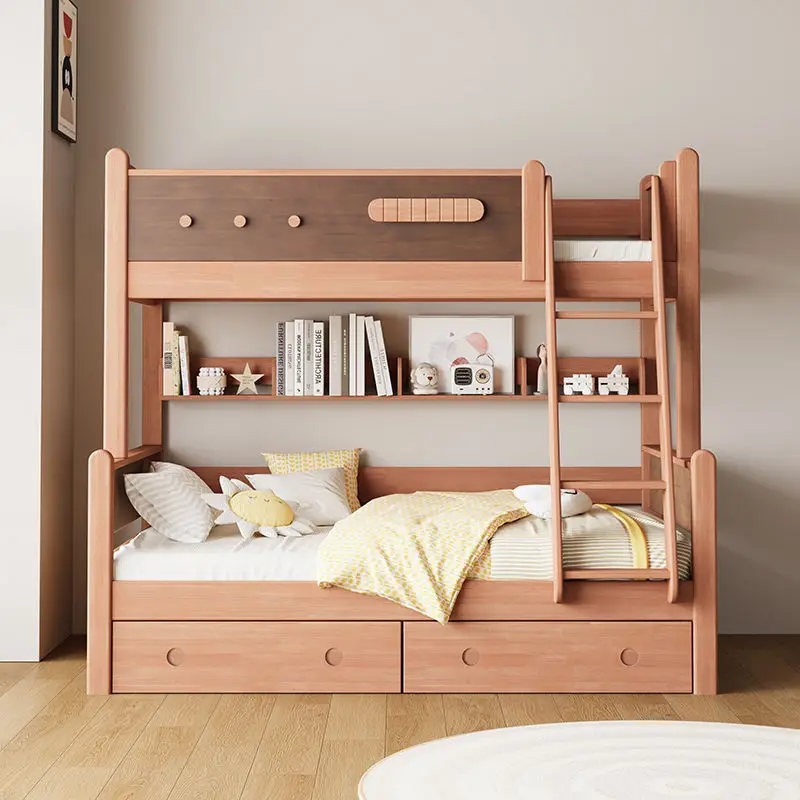 All solid wood children's bed upper and lower beds, mother and childbeds, small apartment bunkbeds 1.2 meters 1.5 simple multi