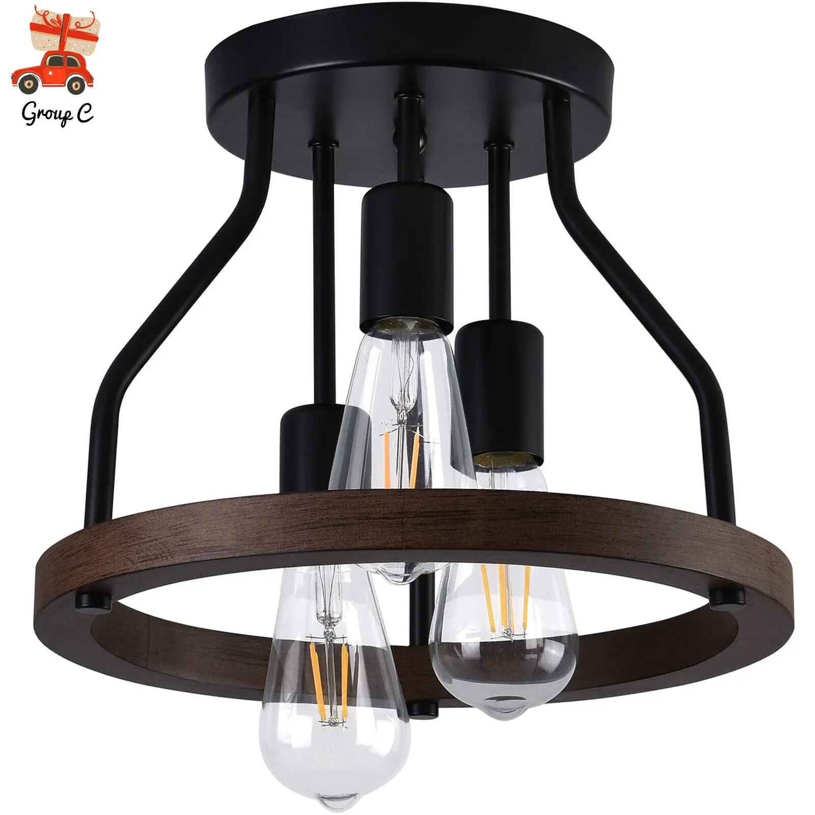 

Retro Ceiling Light Farmhouse Hanging Lighting Bedrooms Pendant Lamp Chandelier
