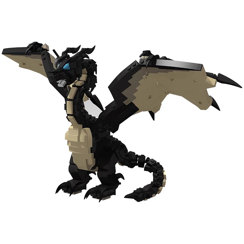 

MOC Evil Flame Wing Black Dragon Building Blocks Set Display Model For Dragons Game And Dungeonsed Bricks Toy Birthday Gift