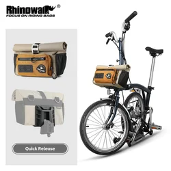 Rhinowalk Bike Handlebar Bag 4L Quick Release For Brompton Folding Bike Front Tube Basket Bag With MOLLE System Urban Cycling