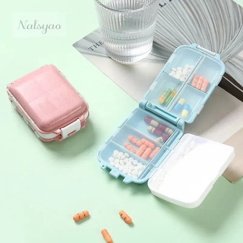 Fashionable Mini 3-Layer Medicine Box Foldable Sealed Storage Organizer for Personal Items Small Pill Case