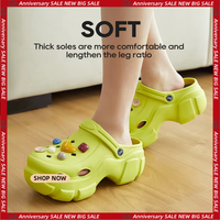 UTUNE Women Thick sole hole Sandals Summer Platform slip-ons Shoes Beach Outside EVA Slides Slippers Men Soft Non-slip Indoor