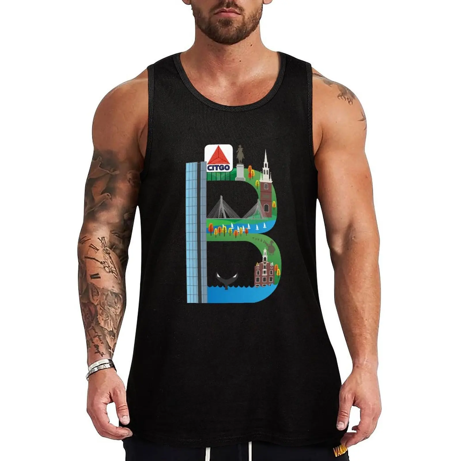 B For Boston Tank Top All Day Comfort Tank Top Soft Breathable Sleeveless
