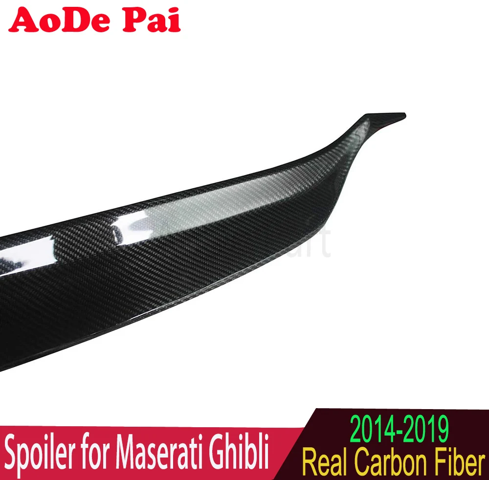 Real Carbon Fiber Rear Boot Trunk Wings Spoiler for Maserati Ghibli 3.0T M157 2014-2023 ASPEC Style