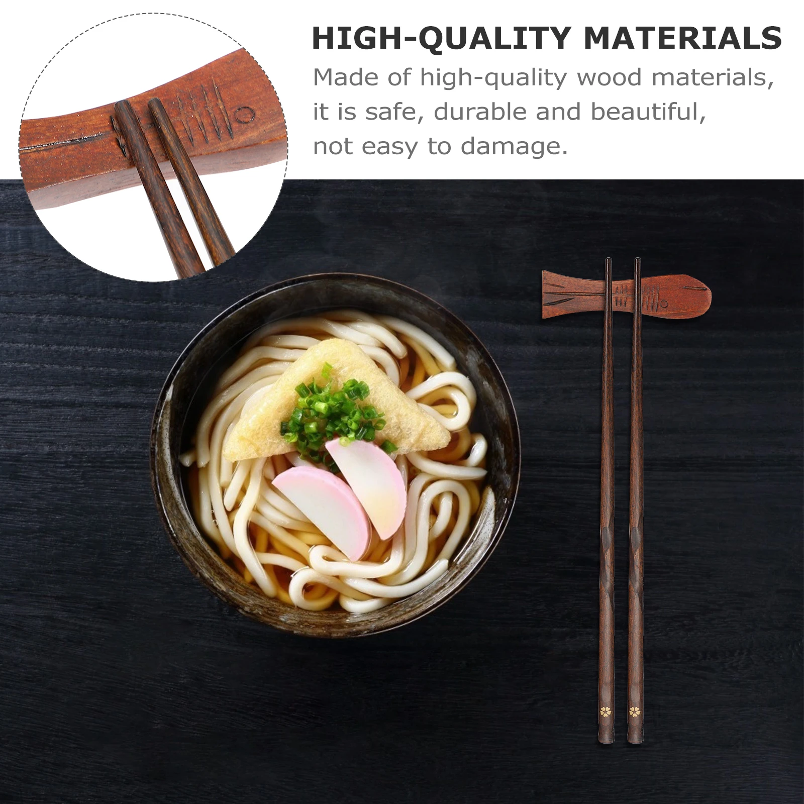 

1 set Wooden Chopsticks Rest Home Tableware Portable Gift Delicate Holder for Travel Camping Kids Reusable Set with Case Smooth