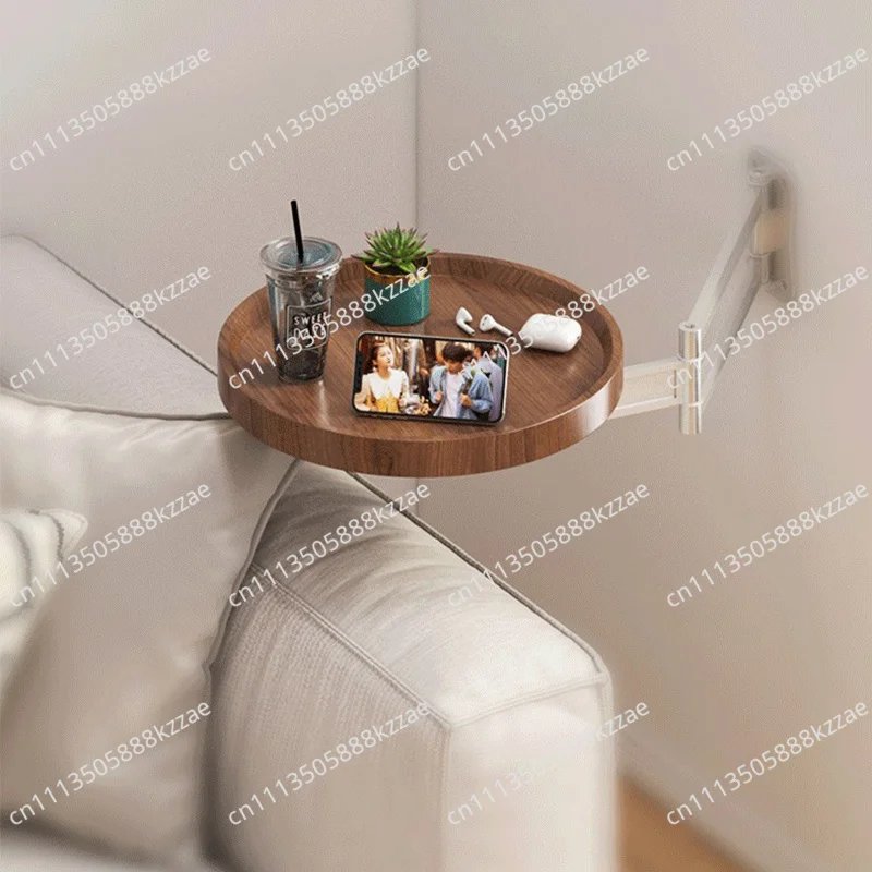 Foldable Rotatable Wall Mounted Table Bedside Storage Holder Multi-Purpose Floating Plate Home Living Room Small Tea End Tables