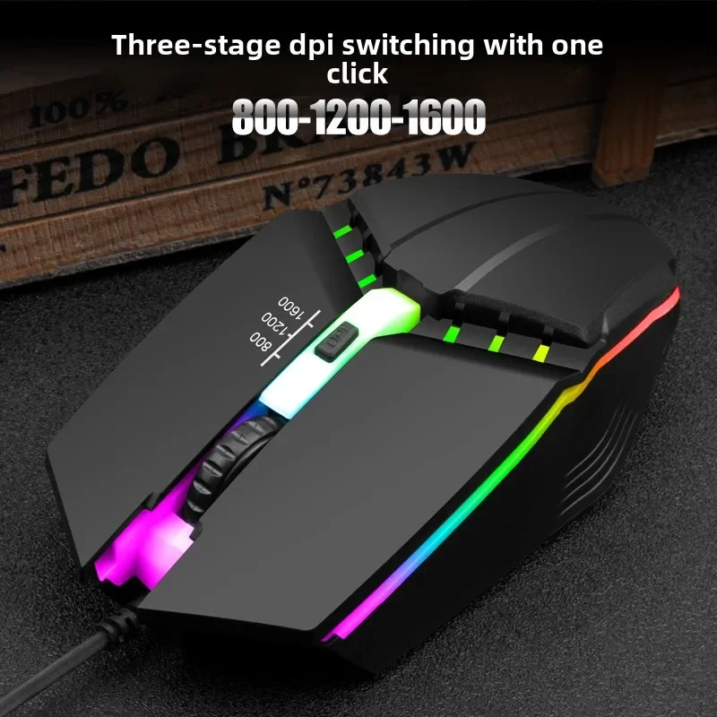 X3 Professional Wired Gaming Mouse for Desktop and Laptop with Colorful Luminous Esports USB Connection