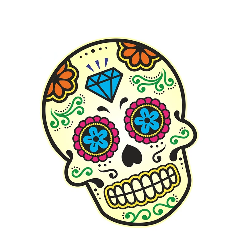 

Mexican Day of The Dead Sugar Multi Colour with Motif External Vinyl Car Stickers