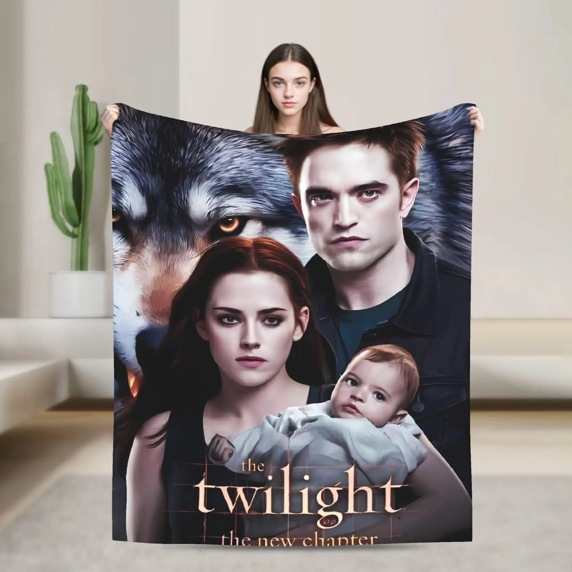 3D The Twilight Saga Edward Bella Super Warm Blanket  Travel Office Plush Throw Blanket Flannel Bedspread Sofa Bed Cover