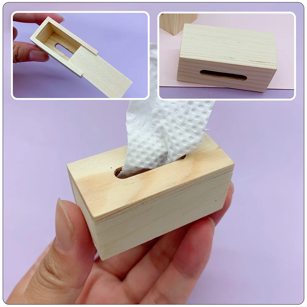 Scatola per fazzoletti in miniatura Mini ornamento decorativo realistico per kit di piccole case Coordinazione occhio-mano per bambini creativi