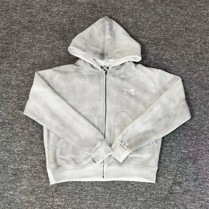 

New Vintage Mertra Hoodies Men Streetwear Best-selling Casual Unique Pocket Butterfly Print MERTRA Zip-up Pullover Hoodie