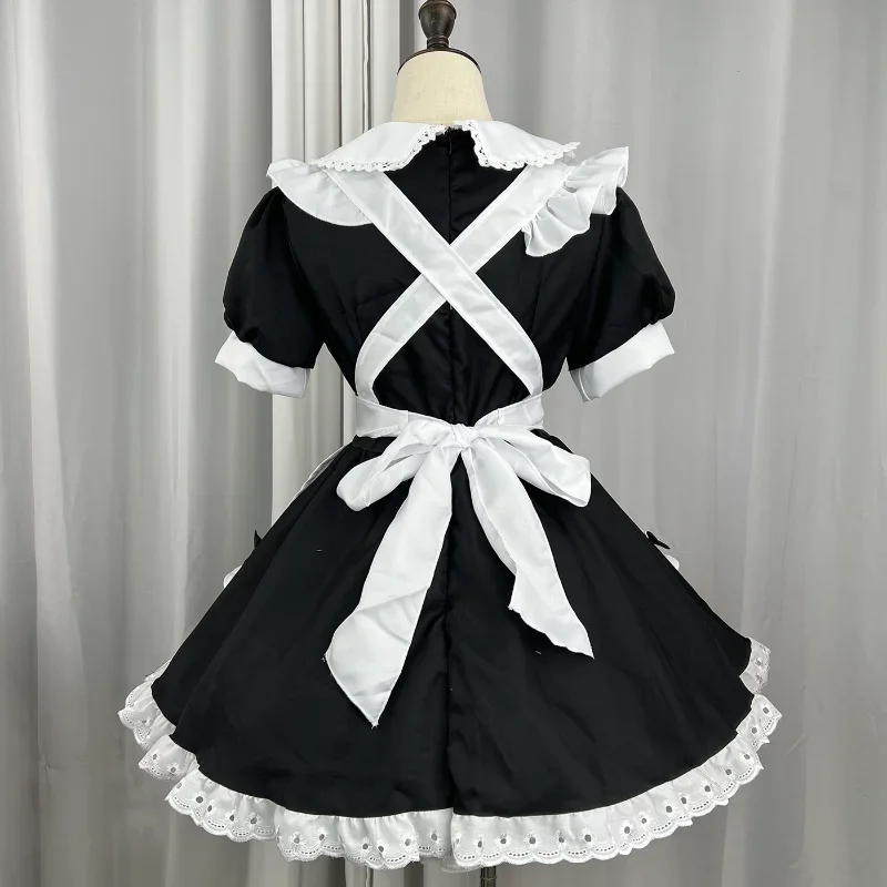 Japanese Soft Girl Maid Cosplay Costume Women Plus Size Gothic Lolita Princess Pink Dress Sweet Bow Love Live Cosplay Uniform