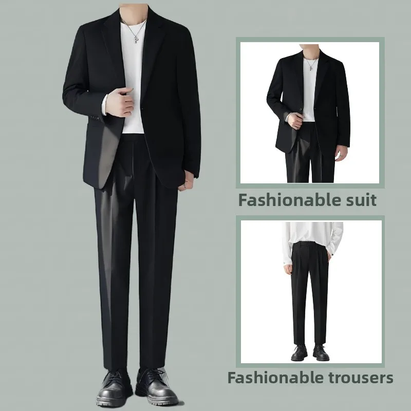Suits Men's Fashionable Banquet Tailored Solid-color Dance Singer Trendy Host Casual Wedding Banquet Dress Performance Suit