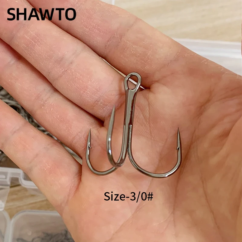 Shawto 50Pcs High Carbon Treble Hooks 6/10/14/16# Saltwater Fishing Lure Hooks Black Solid Fish Hook Round Bend Treble For Bass - AliExpress 18 Shawto 50Pcs High Carbon Treble Hooks 6/10/14/16# Saltwater Fishing Lure Hooks Black Solid Fish Hook Round Bend Treble For Bass - AliExpress 18
