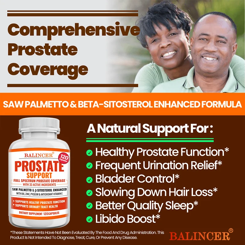 Advanced Men's Prostate Supplement for Urinary Tract Function and BPH Symptoms, Rich in Vitamins and Minerals