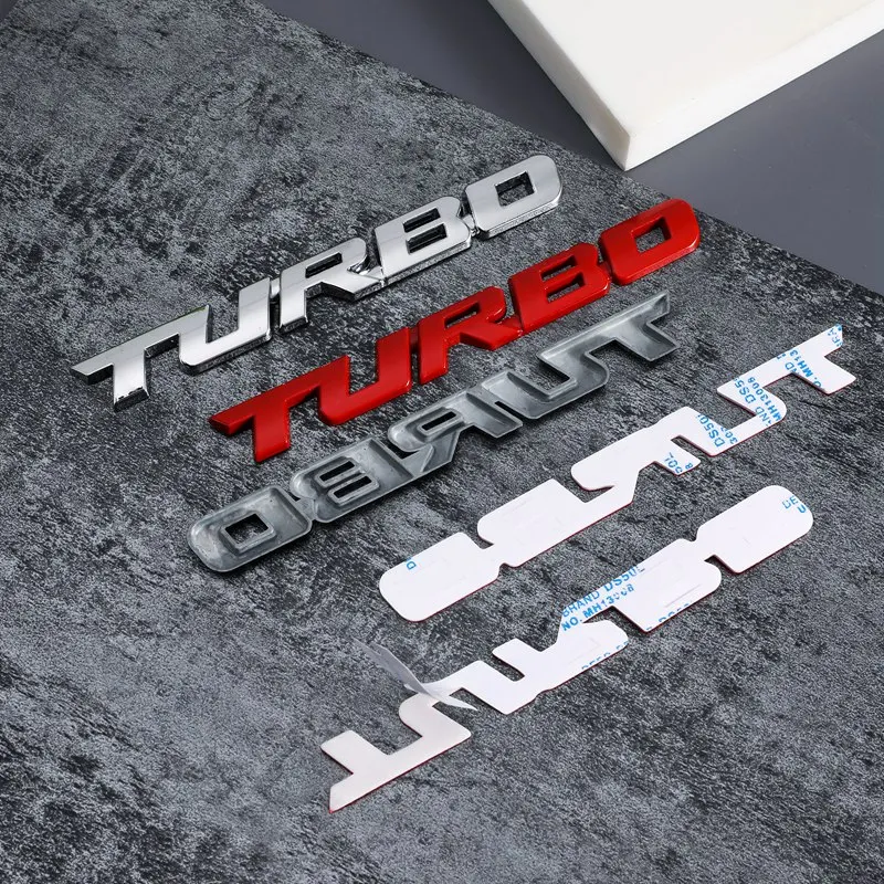 Car 3D Metal Chrome Zinc Alloy Modified Turbocharged Turbo Metal Sticker Car Styling Auto Turbo 3D Emblem Badge Sticker