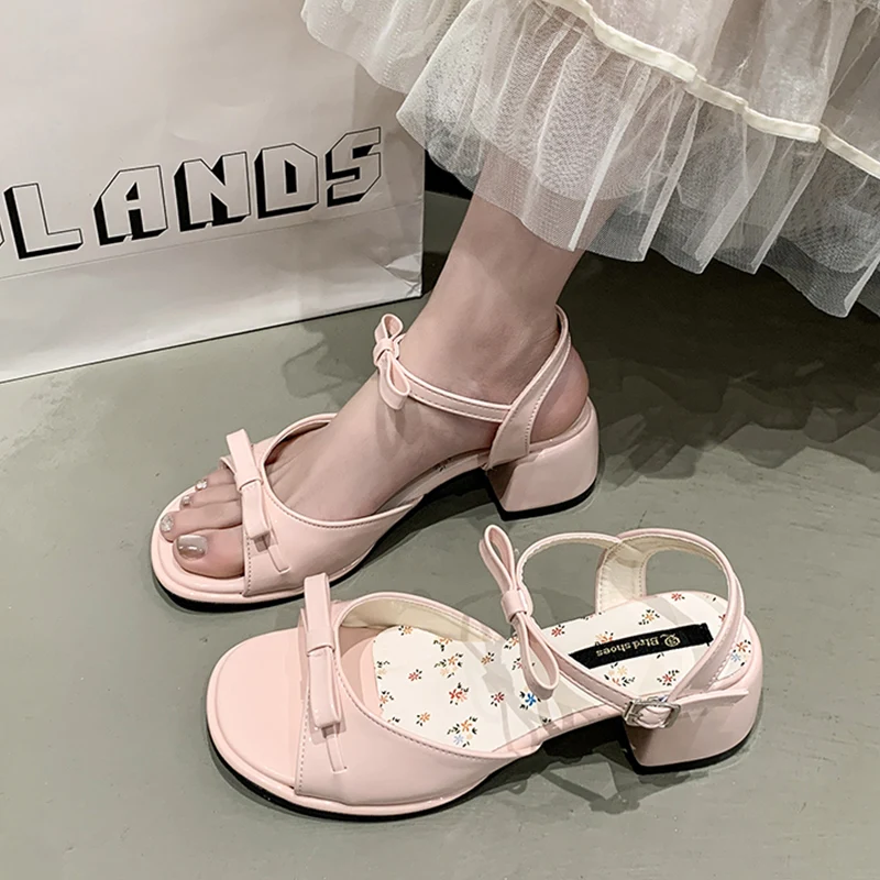 

Ele Fairy T Sle Knot Thi Heel High Heels Sandals Women Summer New Match Skirts Faionable Open Toe Sandals