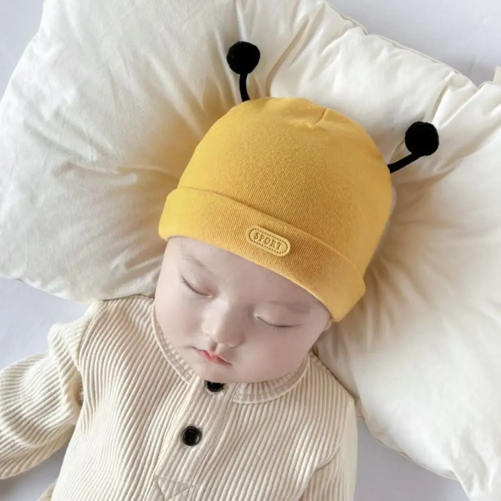 Headwear Cotton Boneless Muslin Hats Solid Color Cute Newborn Hats Elastic 0-12Months Infants Beanie Cap Spring