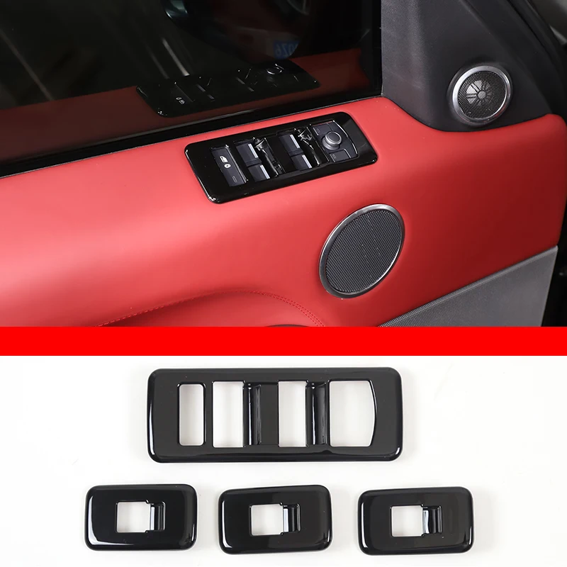 

For 2014-2017 Range Rover Sport ABS Black Car Glass Lift Switch Button Frame Cover Sticker Car Interior Protection Accessories
