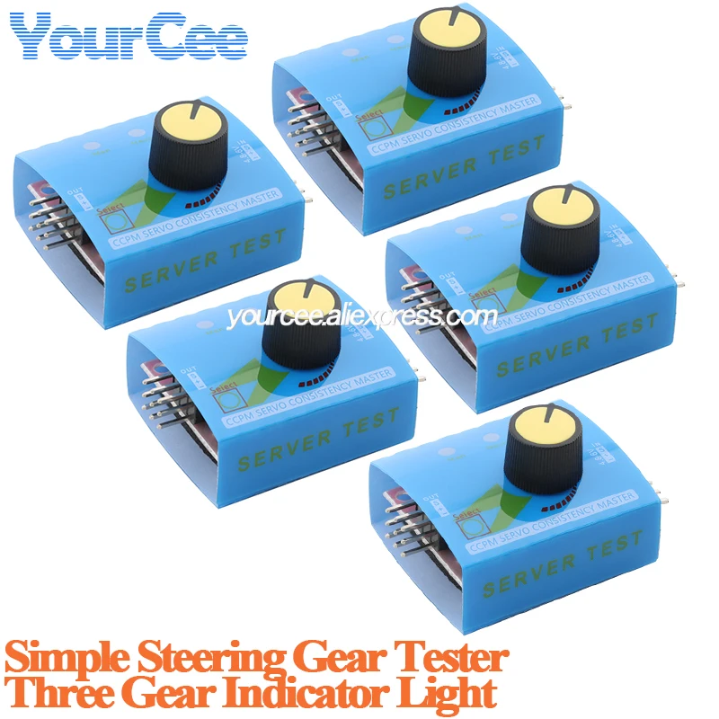 5pcs/1pc Servo Steering Gear Tester Steering Module Test Electric Adjustment Tester 3 gear Indicator for RC Helicopter Car