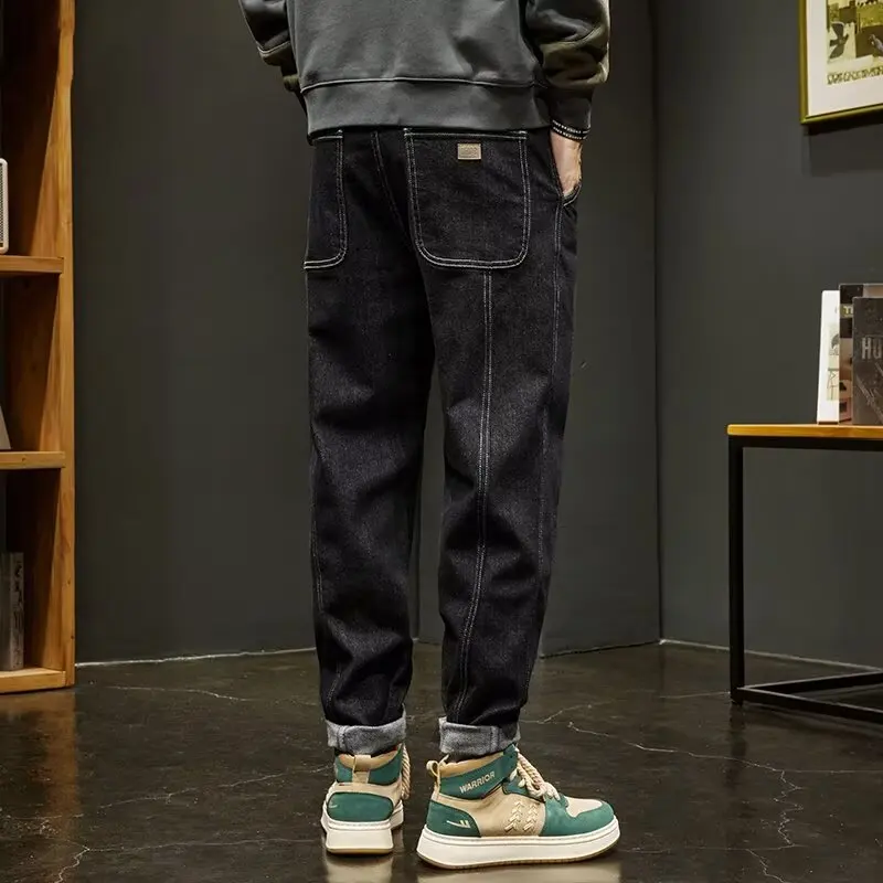 

Youth Autumn 2024 New Jeans Men's Loose Straight Tube Trendy Brand Large Elastic Casual Rascal Handsome Pants