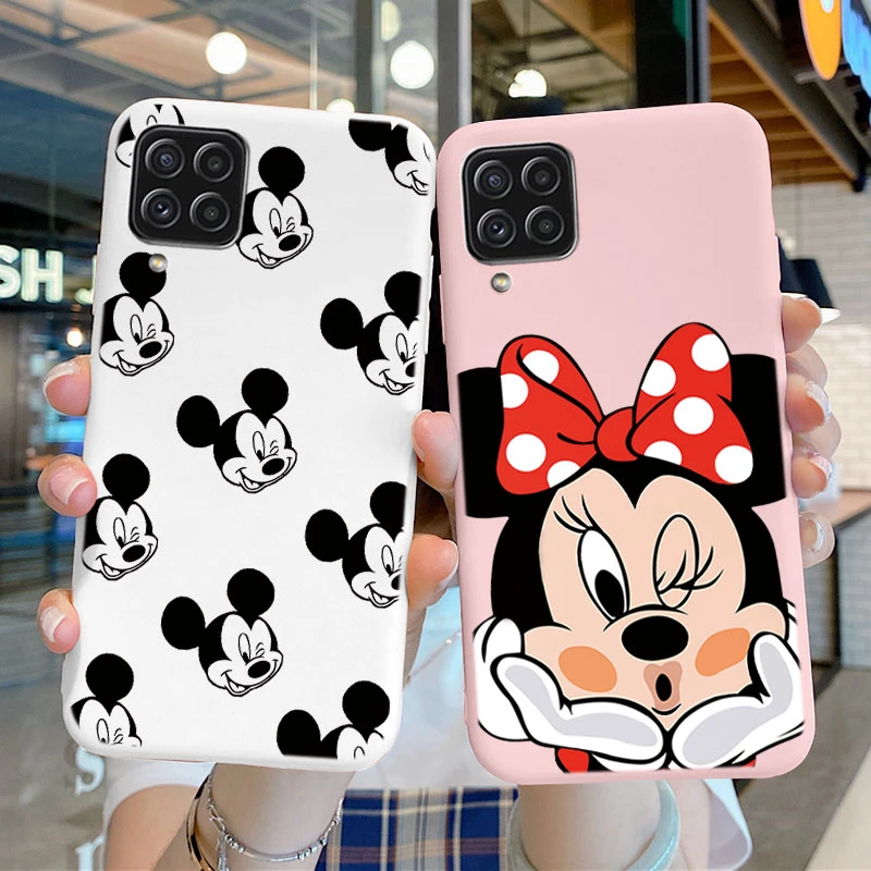 Dla Samsung Galaxy A22 4G A 22 A22S 5G przypadku Minnie Mickey Mouse słodkie mody kreskówki powłoki miękkiego silikonu Funda dla Samsung A22