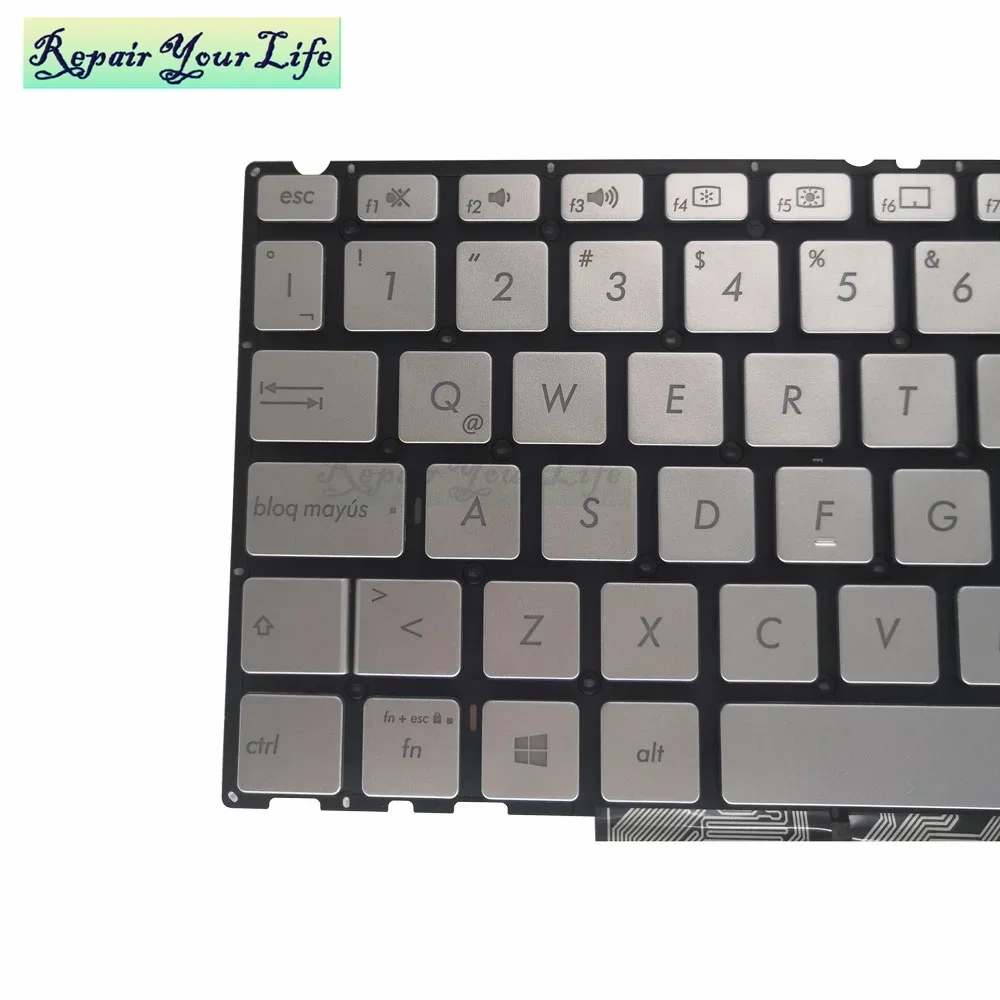 Arabic Latin Backlit Keyboard For ASUS ZenBook UX533 UX533FD UX533FN UX533FA Notebook Light Silver Keycaps 0KN1-9D3LA16 622AR16