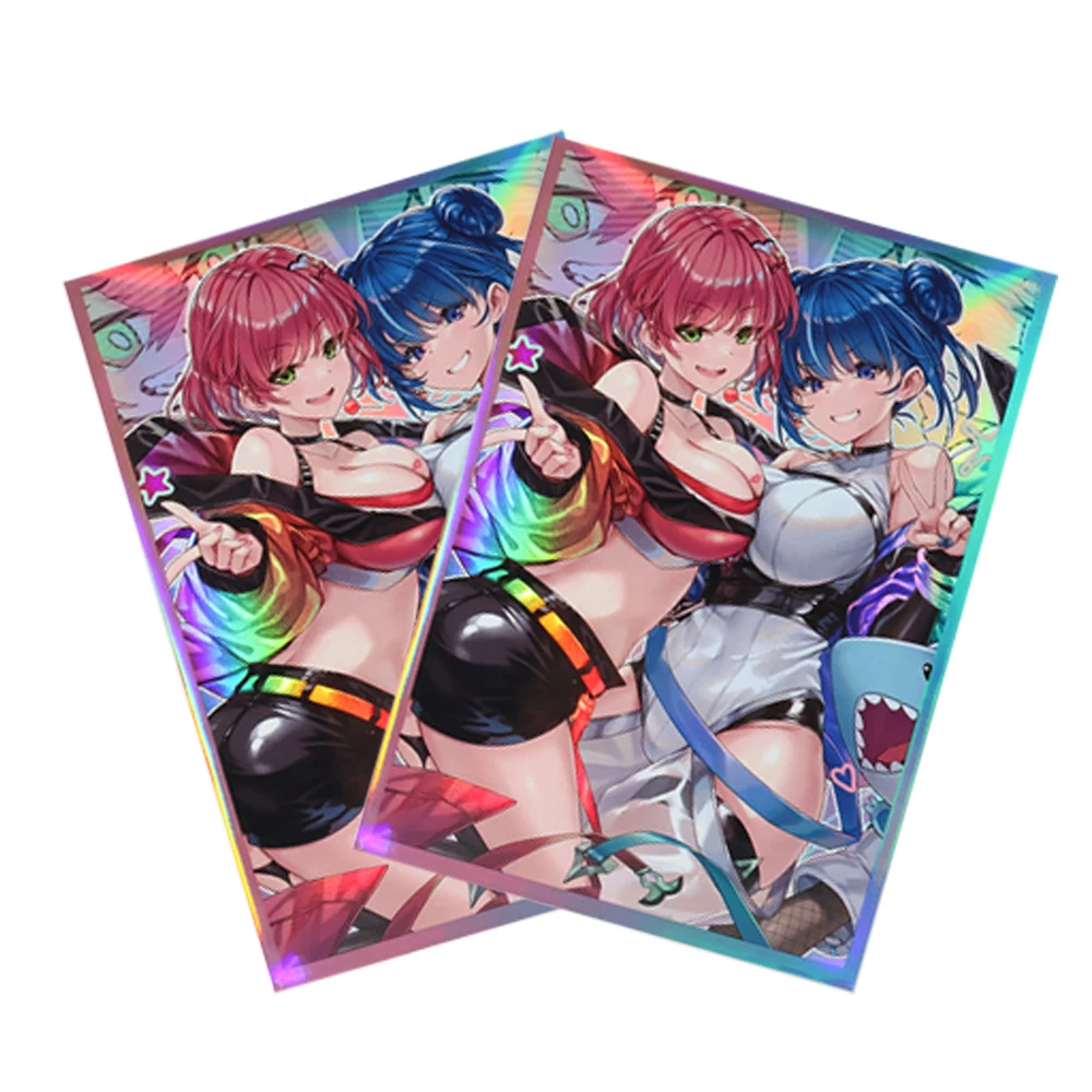 

50 шт., голографические рукава для карт в стиле аниме японского размера для YGO 63*90 мм, рукава для игровых карт/коллекционных карт