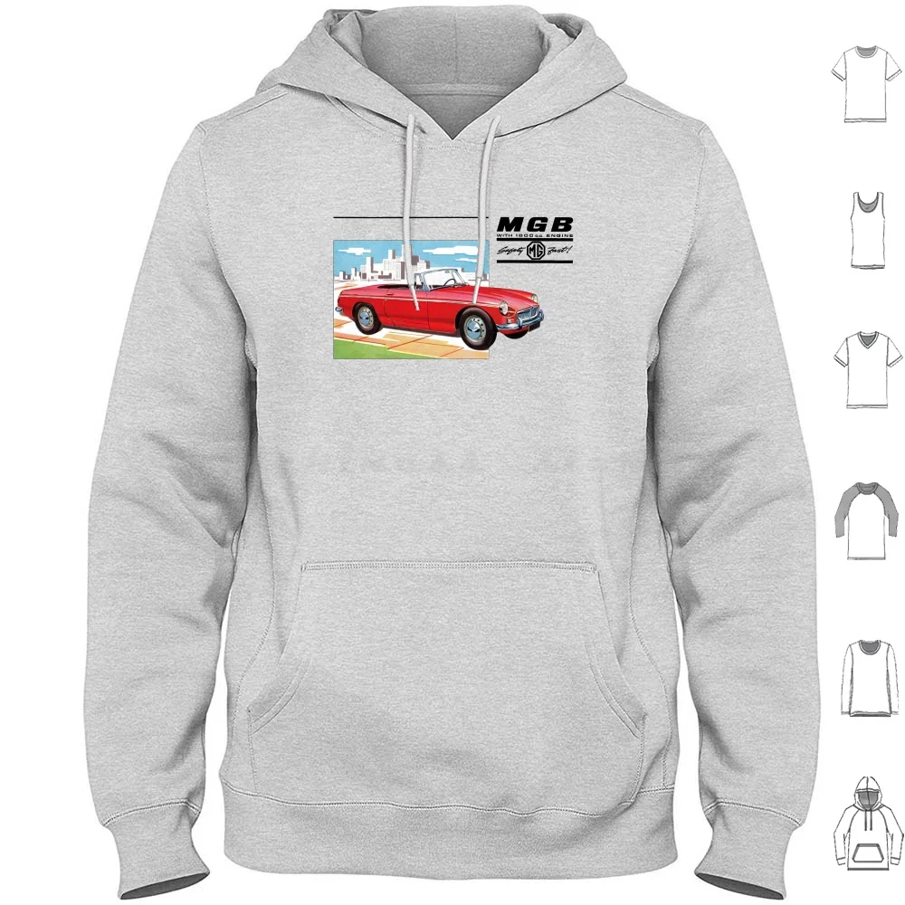 Mg Mgb Hoodie Cotton Long Sleeve Mg Mgb Mgb Gt Midget Austin Sprite Morris Rover British Motor Corporation British Leyland Bl