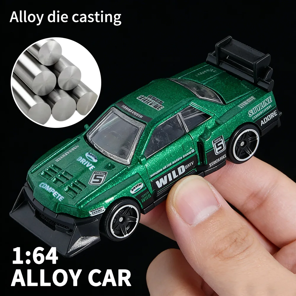 1:64 mini sportwagenmodel van gegoten metaal, GT Diecast autoset met displaydoos, ideale cadeaus voor jongens en autoliefhebbers