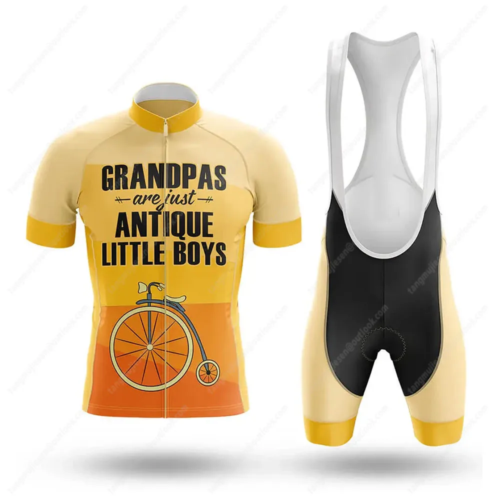 Grandpas Cycling Clothing Uniform Jersey Kit Men Men's Bike Shorts Man Mtb Pants Outfit Set Bicycle Mountain Sports Sleeveless