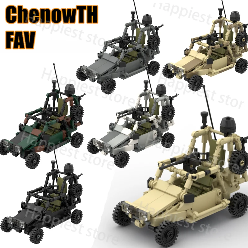 

MOC Military US FAV Assault Vehicle Figures Car Building Block Persian Gulf War Special Forces WW2 Weapon Guns Kids Toys