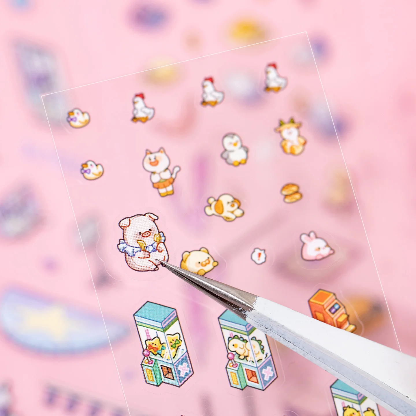 Kawaii Style Cut Film Stickers Book Korean Stationery 12/24 Sheets Aesthetic Journal Sticker Scrapbooking Supplies Handbooks