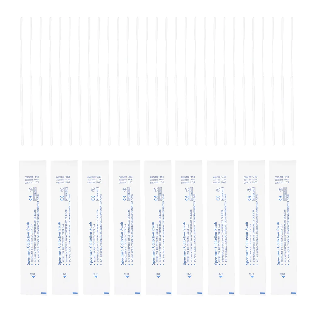 200 ชิ้นจมูก Swab Nasopharyngeal ตัวอย่าง Sticks Swabs เดี่ยว Sampling แบบพกพาตัวอย่างคอลเลกชัน