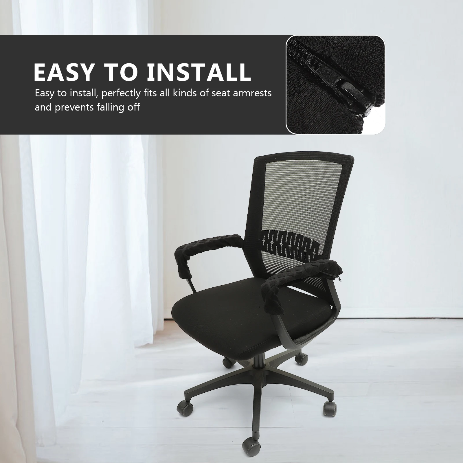 

Gaming Chair Covers Black Cloth Elastic Protectors Office Computer Chairs Arm Chair Arm Covers Protectors Protection